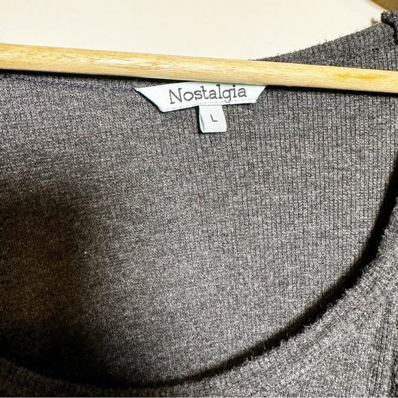 Nostalgia Dark Grey Oversized Batwing Long Sleeve Top - Picture 5 of 8